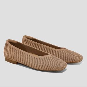 Vivaia Square-Toe V-Cut Flats (Margot)